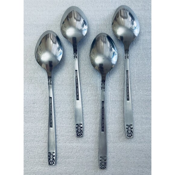 Vtg Rogers Korea DANESMORE Stainless Flatware 12 Pieces Floral Rose Replacement - Picture 11 of 12
